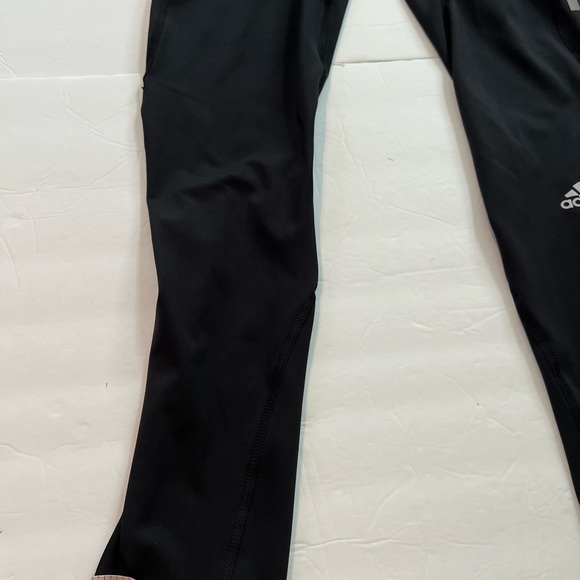 Adidas Black Aeroready Prime Green Running Leggings Womens Size XS - Picture 5 of 12